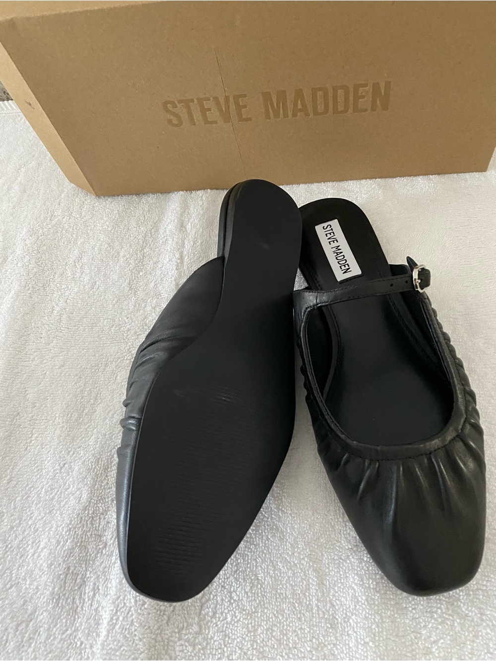NEW Steve Madden Gisele Black Ruched Mary Jane Mule SZ 8 - Picture 5 of 5